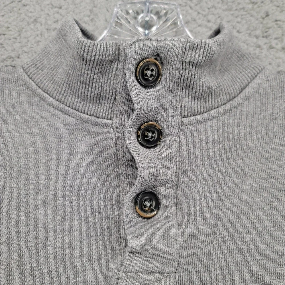 Covington sweater Men's Small button up mock neck pull over sweater‎ ribbed gray